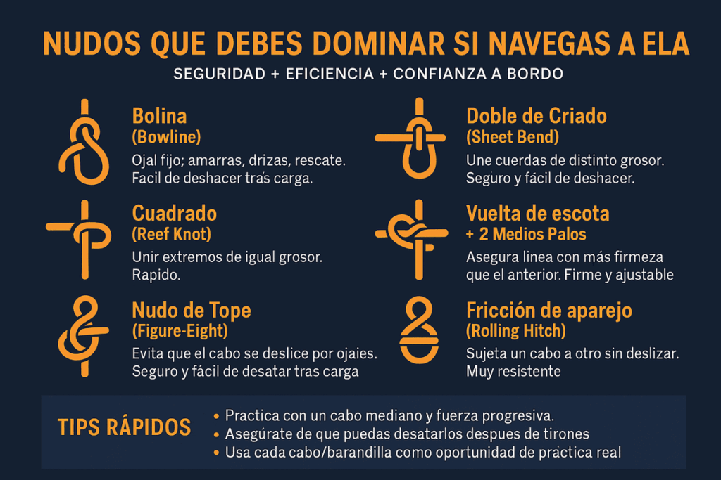 Qué nudos debes dominar si navegas a vela
