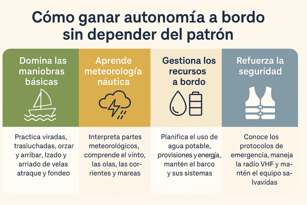 Cómo ganar autonomía a bordo sin depender del patrón Infografia